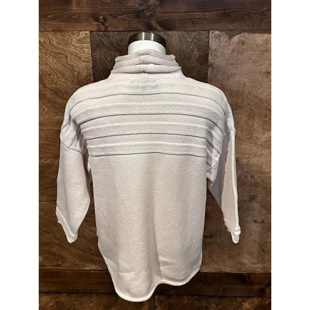 Turtleneck Sweater Knit‎ Top Striped 3/4 Sleeve Pullover Casual